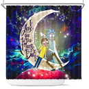 Rick And Morty Love You To The Moon Galaxy Shower Curtain Nearkii
