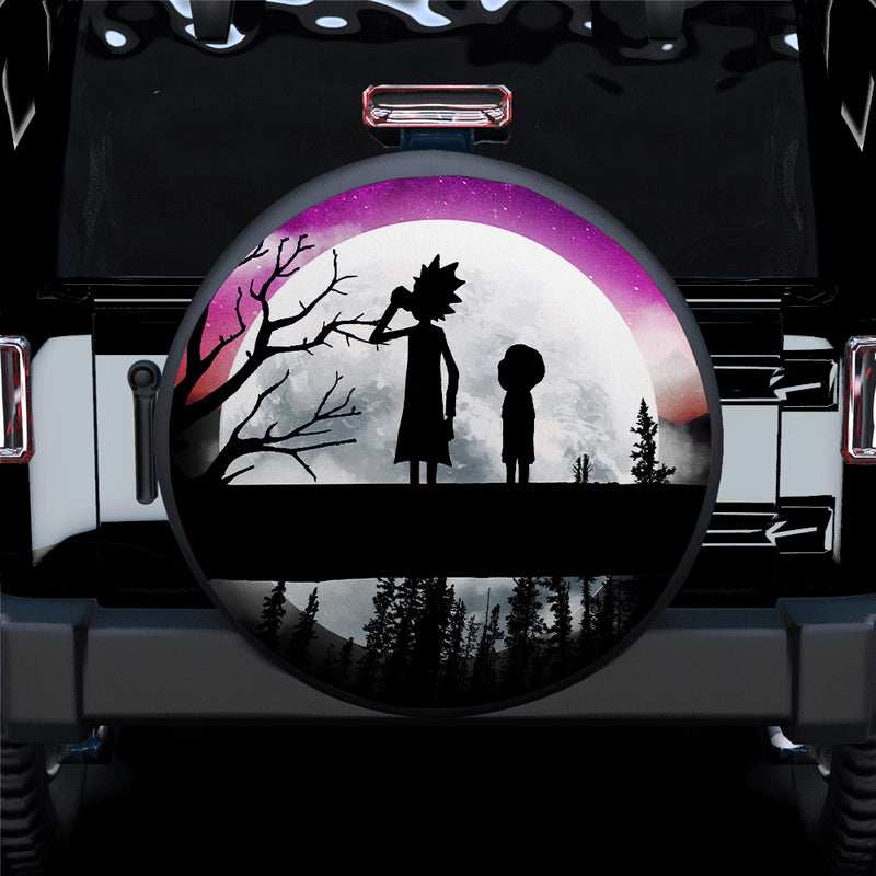 Rick And Morty Moon Night Car Spare Tire Covers Gift For Campers Nearkii