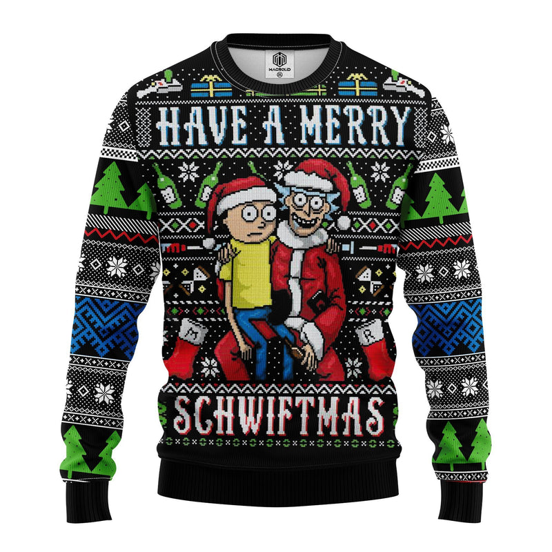 Merry Rick And Morty Ugly Christmas Sweater Amazing Gift Idea Thanksgiving Gift Nearkii