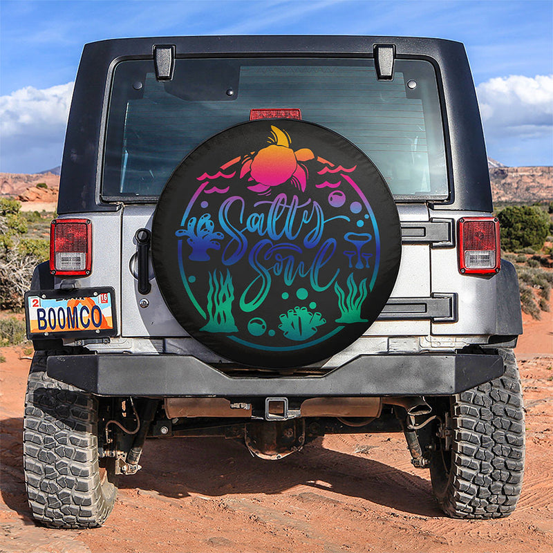 Salty Soul Turtle Sea Car Spare Tire Covers Gift For Campers Nearkii