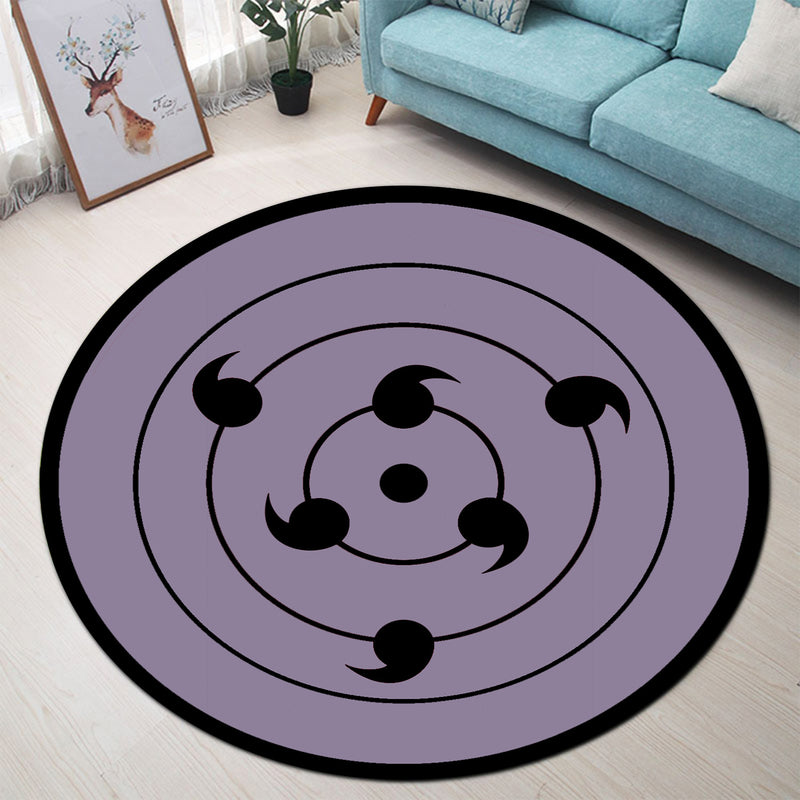 Sasuke Rinnegan Round Carpet Rug Bedroom Livingroom Home Decor Nearkii