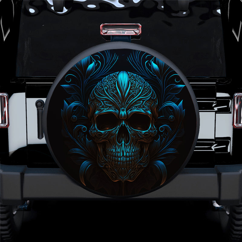 Skull Gothic Dark Vector Car Spare Tire Covers Gift For Campers Nearkii
