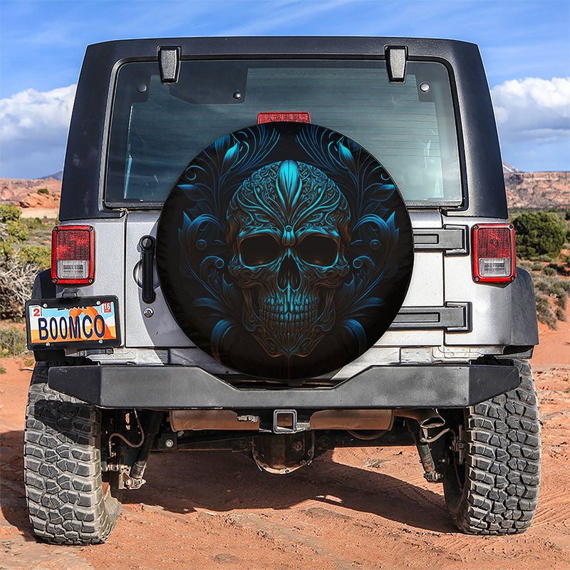 Skull Gothic Dark Vector Car Spare Tire Covers Gift For Campers Nearkii