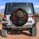 Skull And Roses Jeep Car Spare Tire Cover 1