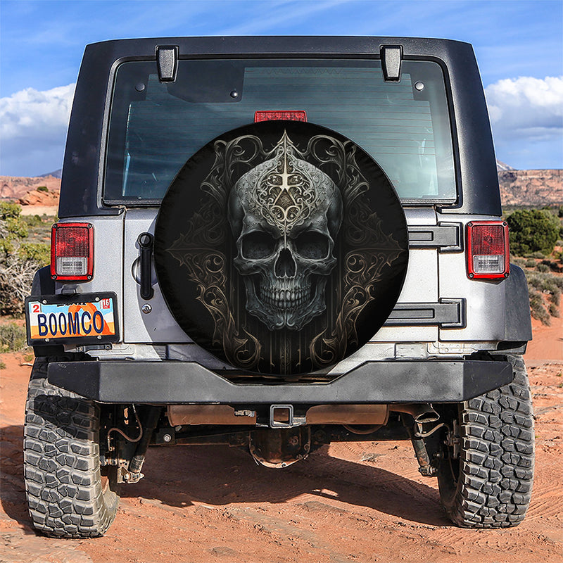 Skull Car Spare Tire Covers Gift For Campers Nearkii
