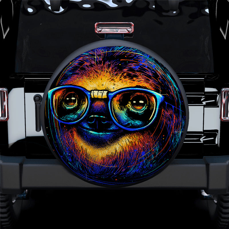 Sloth Colorfull Car Spare Tire Covers Gift For Campers Nearkii