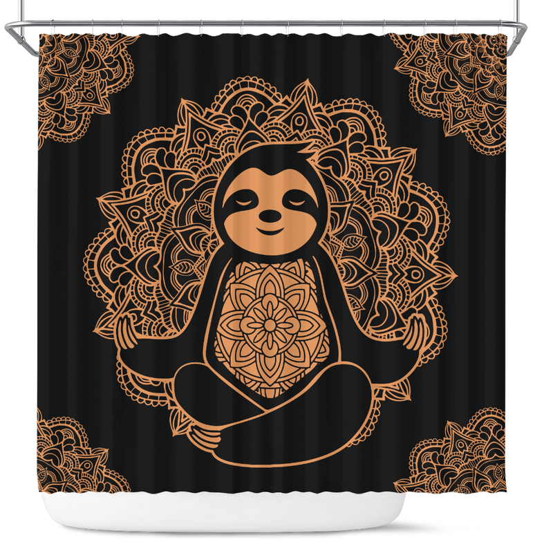 Sloth Yoga Mandala Shower Curtain Nearkii