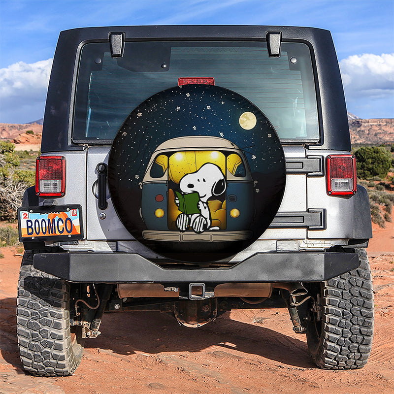 Snoopy Camping Reading Jeep Car Spare Tire Covers Gift For Campers Nearkii