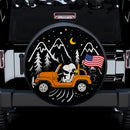 Snoopy Orange Jeep US Flag Mountain Car Spare Tire Covers Gift For Campers Nearkii