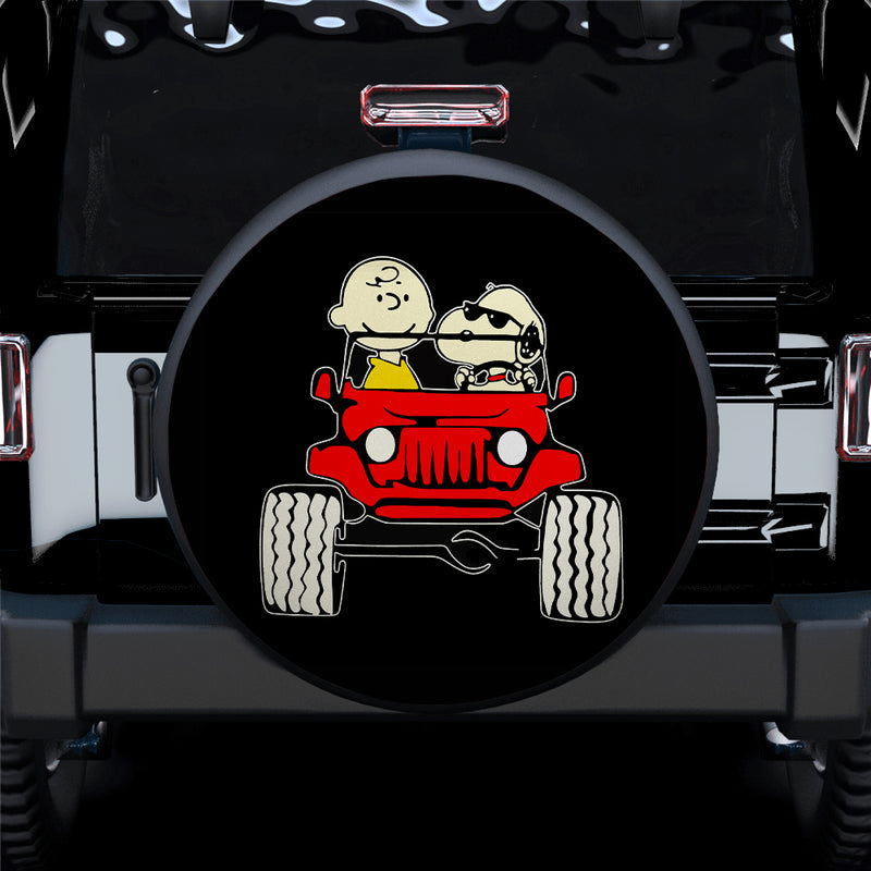 Snoopy Friends Driving Jeep Car Spare Tire Covers Gift For Campers Nearkii