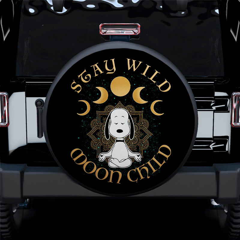 Snoopy Stay Wild Moon Child Car Spare Tire Covers Gift For Campers Nearkii