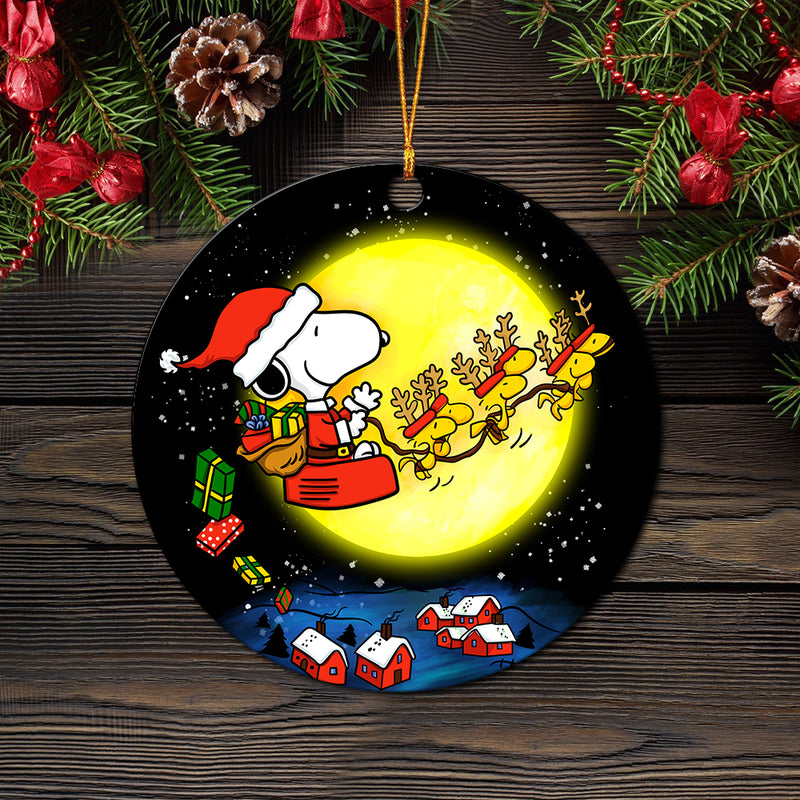 Snoopy Christmas Mica Ornament Perfect Gift For Holiday Nearkii