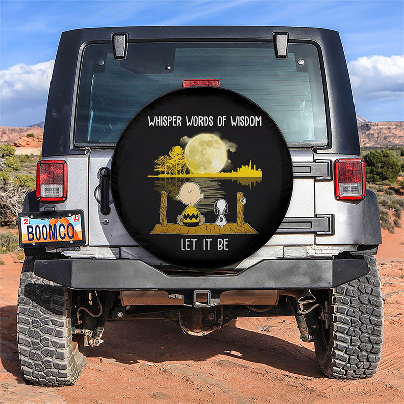 Snoopy Let It Be Car Spare Tire Covers Gift For Campers Nearkii