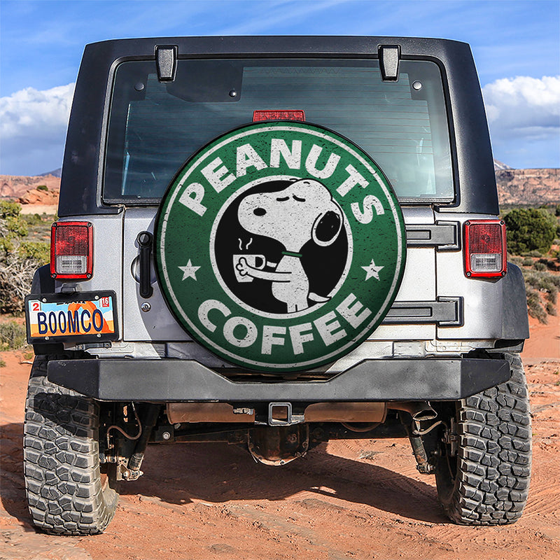 Snoopy Coffee Logo Car Spare Tire Covers Gift For Campers Nearkii