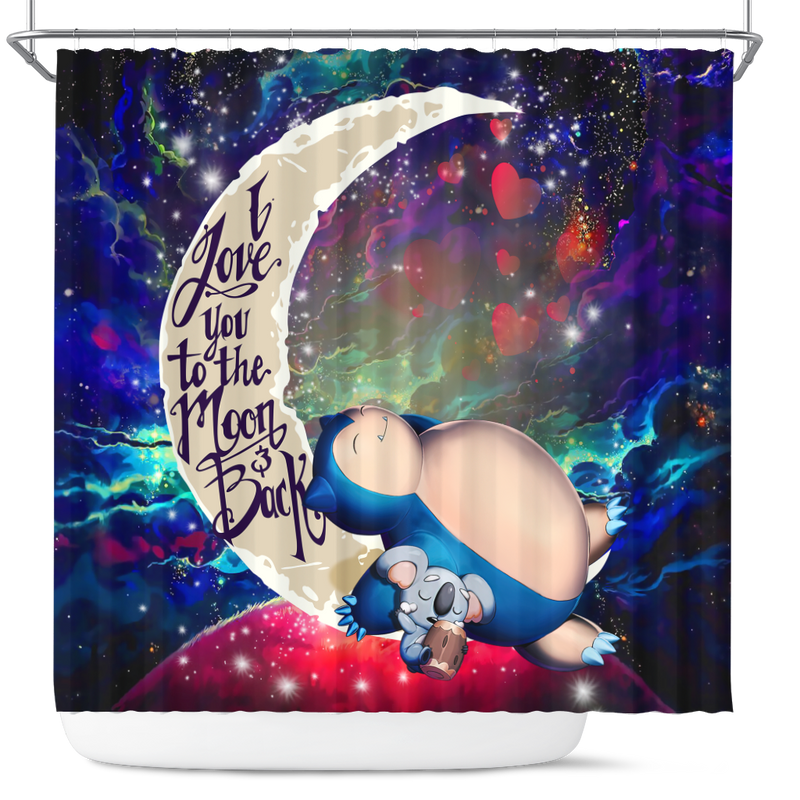 Snorlax Pokemon Sleep Love You To The Moon Galaxy Shower Curtain Nearkii