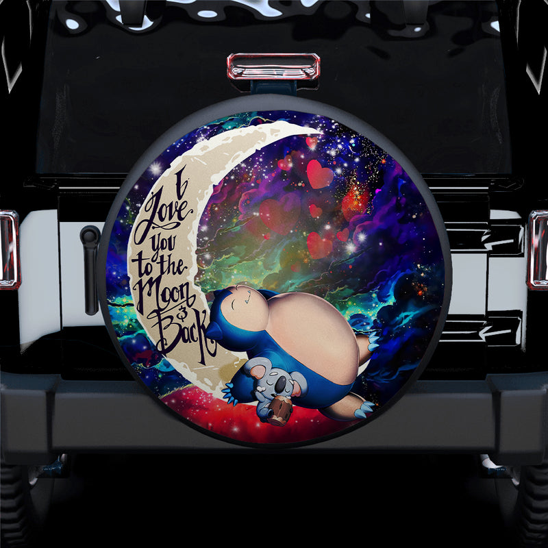 Snorlax Pokemon Sleep Love You To The Moon Galaxy Car Spare Tire Covers Gift For Campers Nearkii