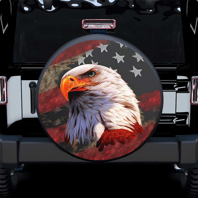 American Eagle, American Flag Car Spare Tire Cover Gift For Campers Nearkii