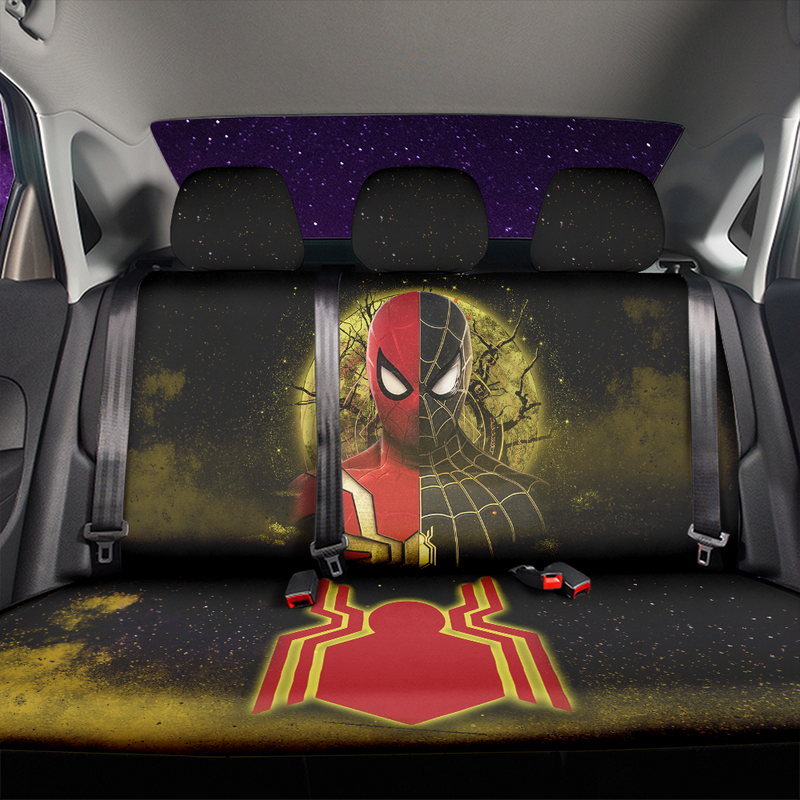 Spider Man Black Suit No Way Home 2 Moonlight Galaxy Premium Custom Car Back Seat Covers Decor Protectors Nearkii