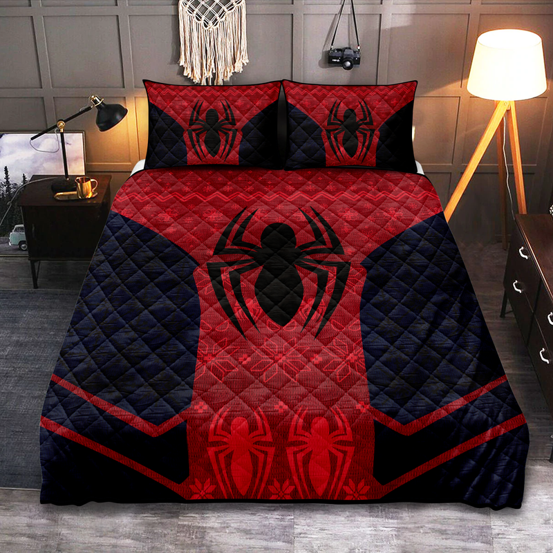 Spiderman Red Christmas Quilt Bed Sets Nearkii