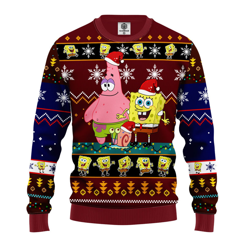 Spongebob Ugly Christmas Sweater 1 Amazing Gift Idea Thanksgiving Gift Nearkii