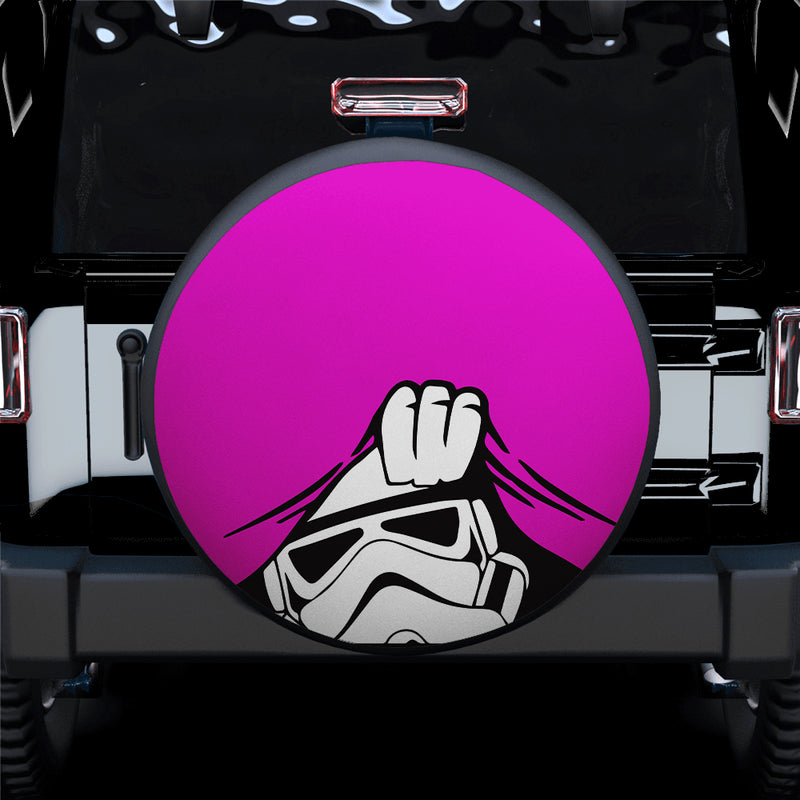 Stormtrooper Peek A Boo Funny Pink Jeep Car Spare Tire Covers Gift For Campers Nearkii