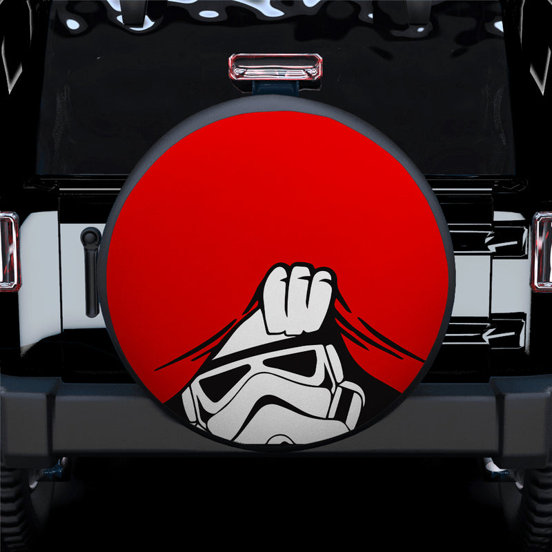 Stormtrooper Peek A Boo Funny Red Jeep Car Spare Tire Covers Gift For Campers Nearkii