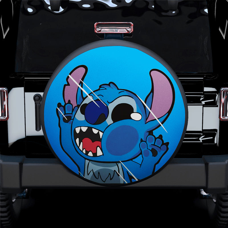 Stitch Funny Hitting Glass Car Spare Tire Covers Gift For Campers Nearkii