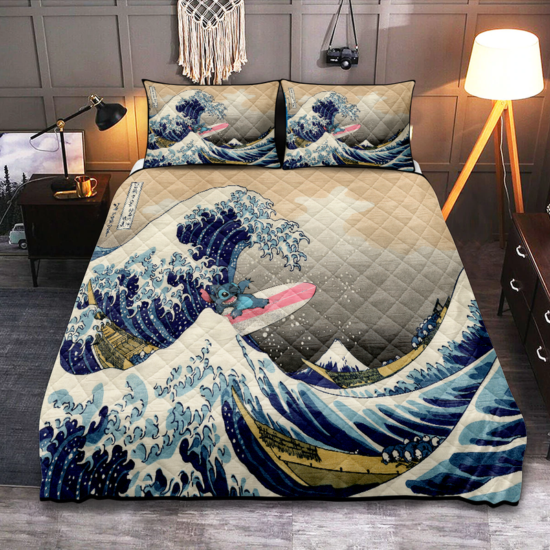 Stitch The Great Wave Japan Quilt Bed Sets