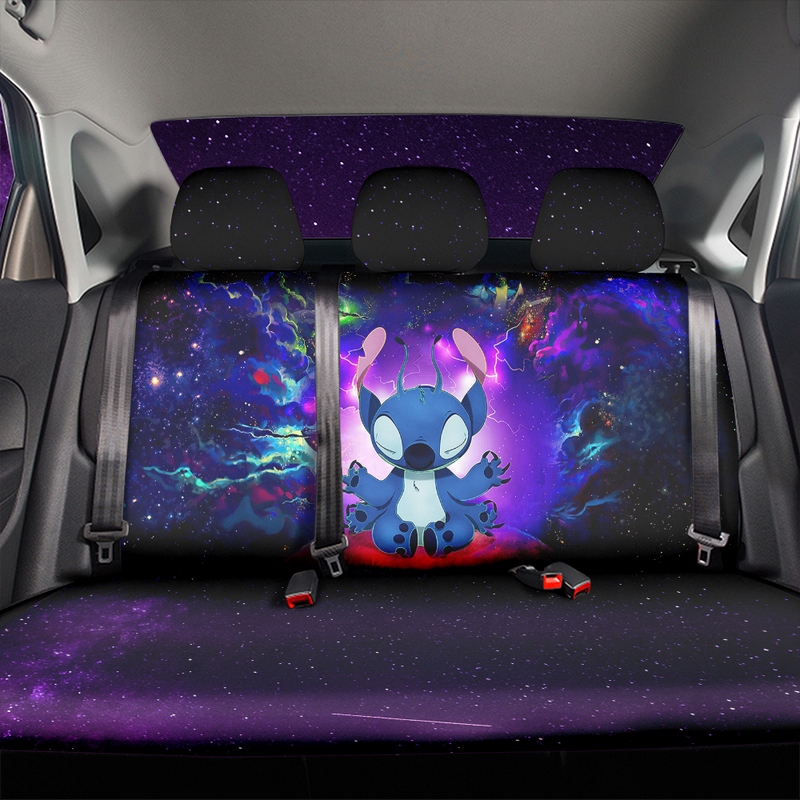 Stitch Yoga Love You To The Moon Galaxy Premium Custom Car Back Seat Covers Decor Protectors Nearkii