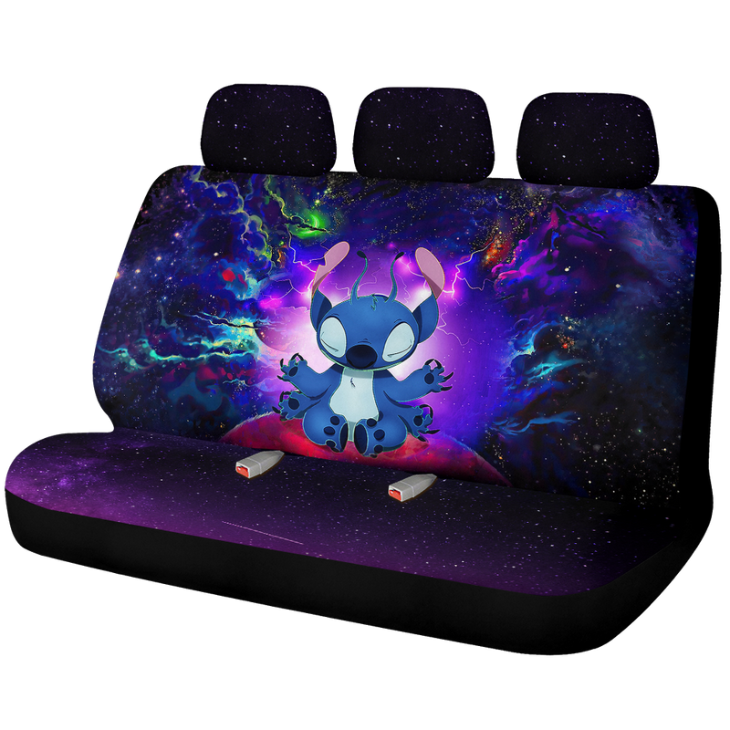 Stitch Yoga Love You To The Moon Galaxy Premium Custom Car Back Seat Covers Decor Protectors Nearkii