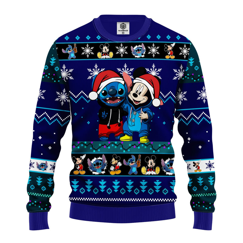 Stitch Mickey Ugly Christmas Sweater Blue 1 Amazing Gift Idea Thanksgiving Gift