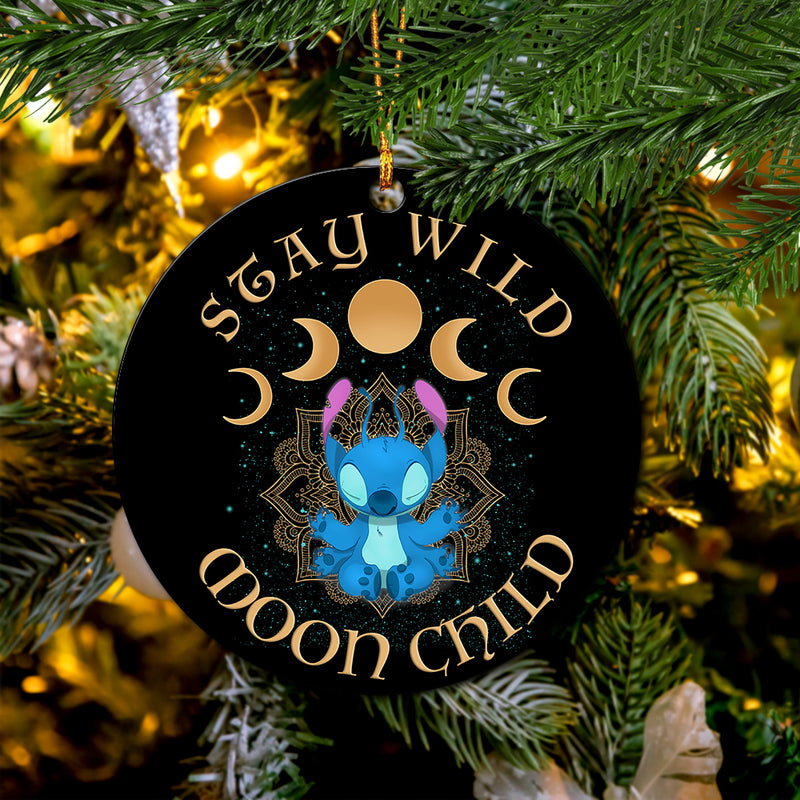 Stitch Stay Wild Moon Child Mica Ornament Perfect Gift For Holiday Nearkii