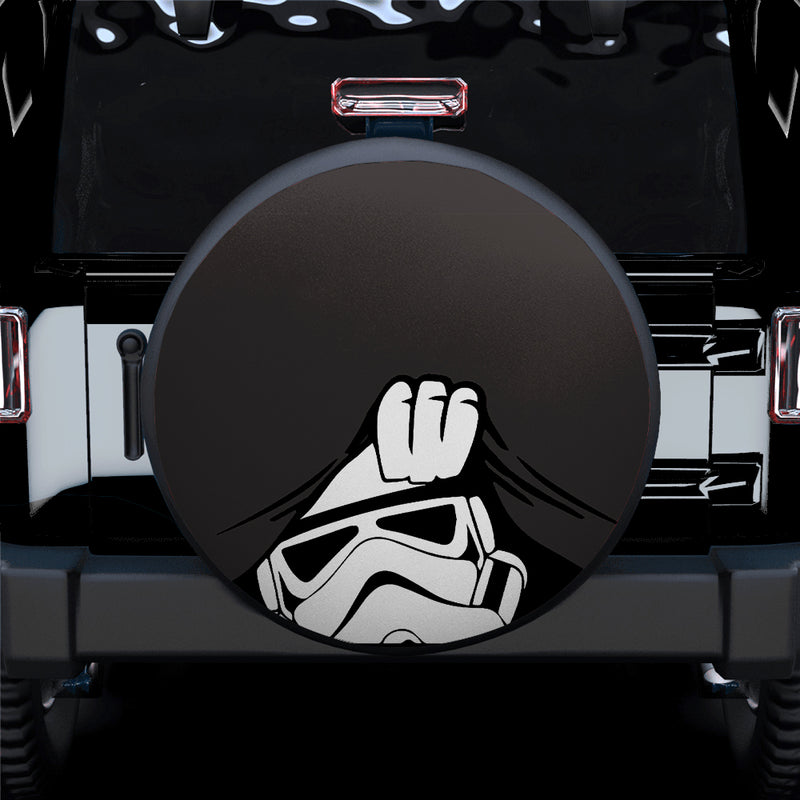 Stormtrooper Peeping Peek A Boo Funny Black Jeep Car Spare Tire Covers Gift For Campers Nearkii