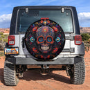 Sugar Skull Flowers Mandala Jeep Car Spare Tire Cover