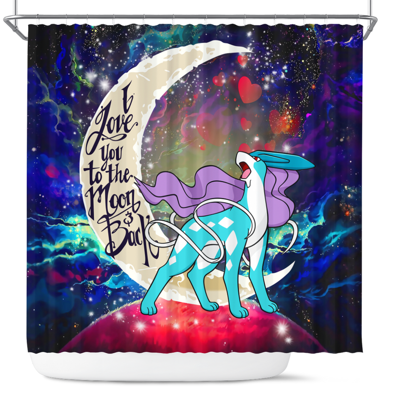 Suicune Pokemon Legendary Love You To The Moon Galaxy Shower Curtain Nearkii