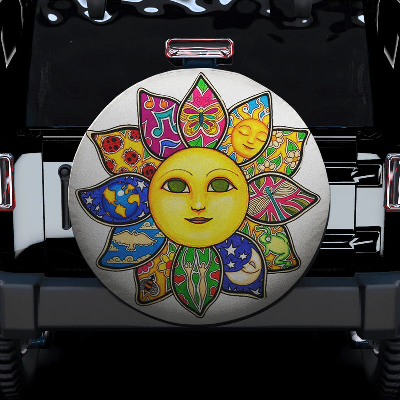 Sun Moon Multicolor Spare Tire Cover Gift For Campers Nearkii