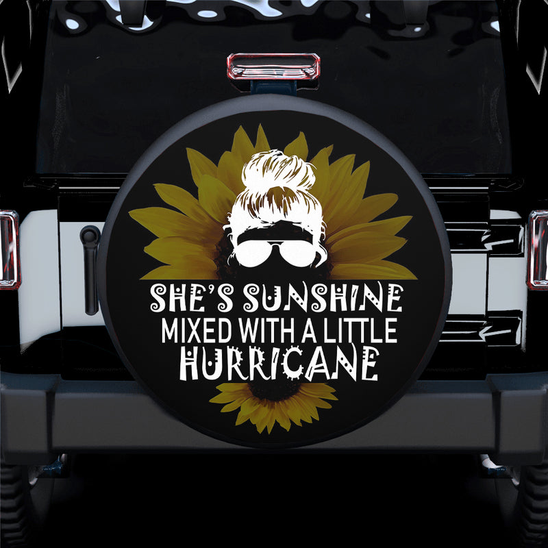 She'S Sunshine Mixed With A Little Hurricane Hd Jeep Car Spare Tire Cover Gift For Campers Nearkii