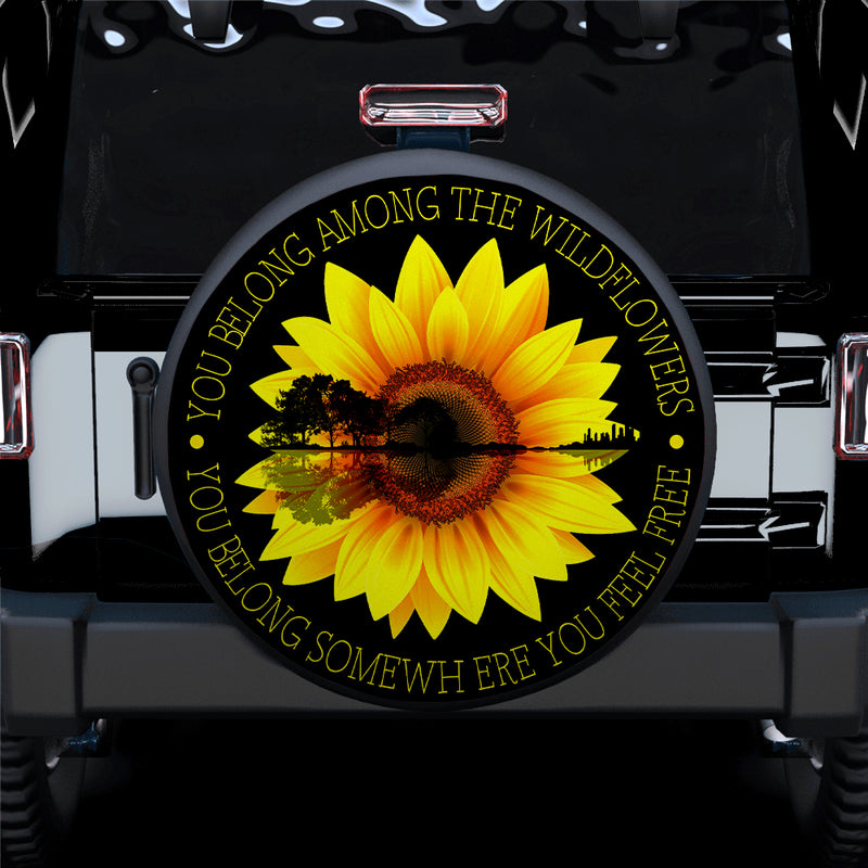 Sunflower Guitar Jeep Car Spare Tire Covers Gift For Campers Nearkii