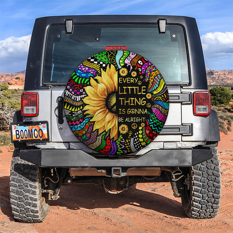 Sunflower Hippie Little Thing Colorful Jeep Car Spare Tire Covers Gift For Campers Nearkii