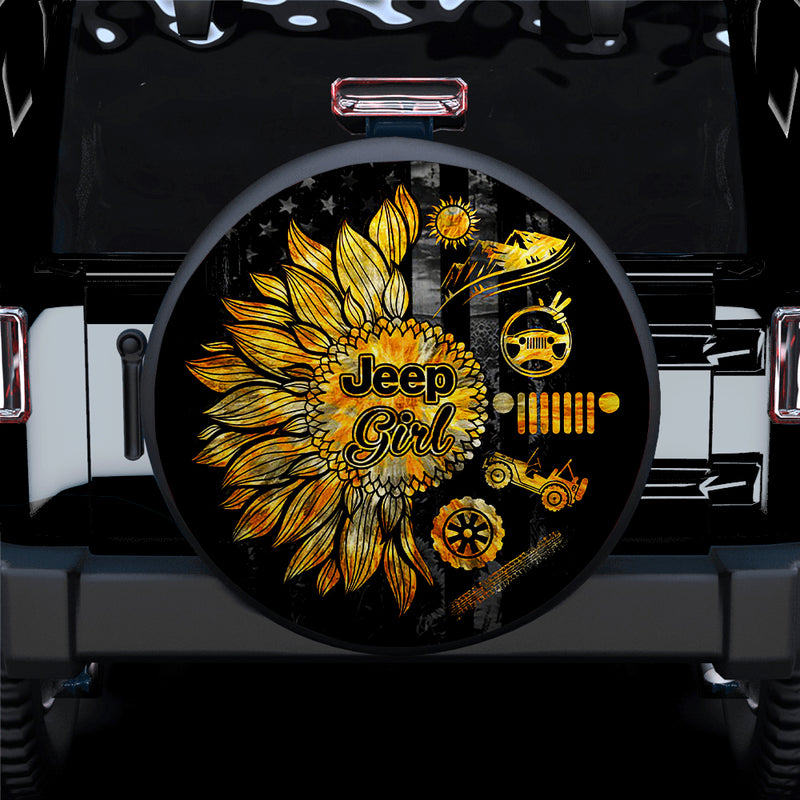 Sunflower Jeep Girl Lifestyle Jeep Car Spare Tire Covers Gift For Campers Nearkii