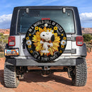 Sunflower Snoopy Car Spare Tire Covers Gift For Campers Nearkii
