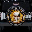 Sunflower Snoopy Car Spare Tire Covers Gift For Campers Nearkii