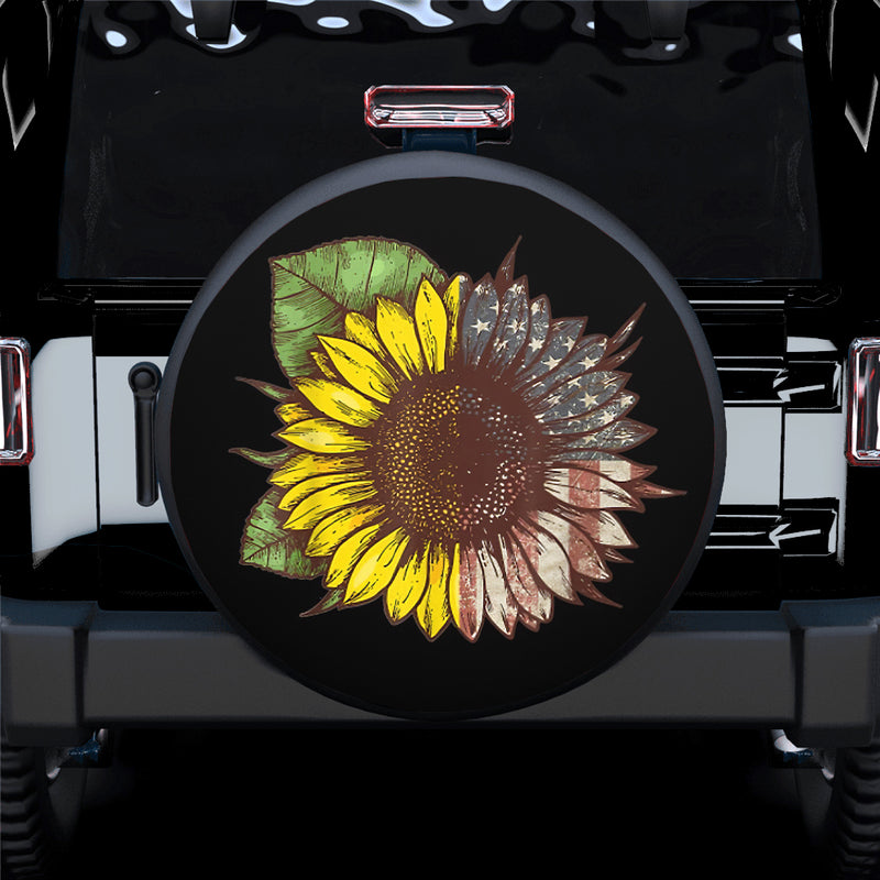 American Sunflower Jeep Car Spare Tire Cover Gift For Campers Nearkii