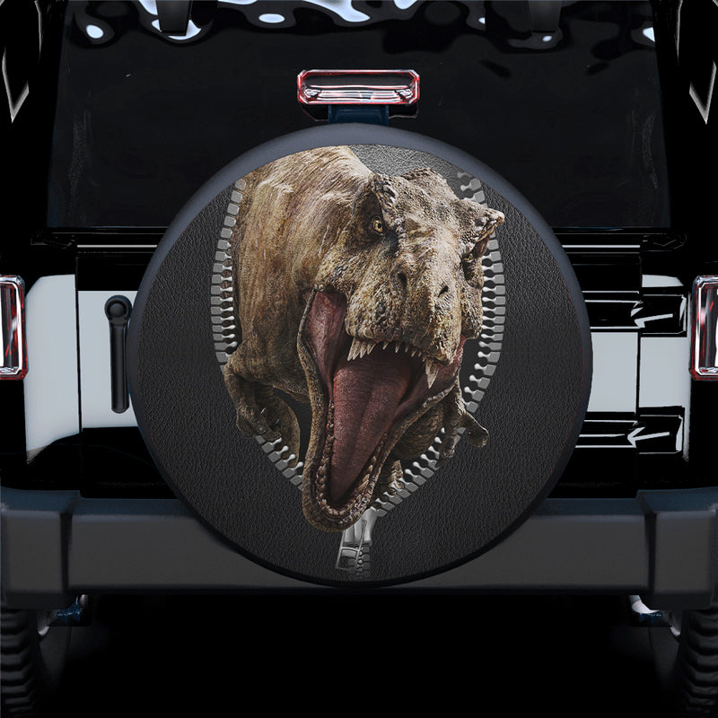 T-rex Angry Zipper Car Spare Tire Covers Gift For Campers Nearkii