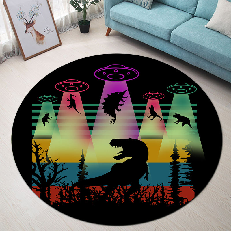 T-rex Dinosaur Round Carpet Rug Bedroom Livingroom Home Decor Nearkii