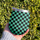 Tanjiro Kamado Classic Green Check Demon Slayer Kimetsu No Yaiba Wine Tumbler Nearkii