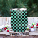 Tanjiro Kamado Classic Green Check Demon Slayer Kimetsu No Yaiba Wine Tumbler Nearkii