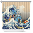 Gyarados Magikarp The Great Wave Japan Shower Curtain