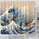 Gyarados Magikarp The Great Wave Japan Shower Curtain