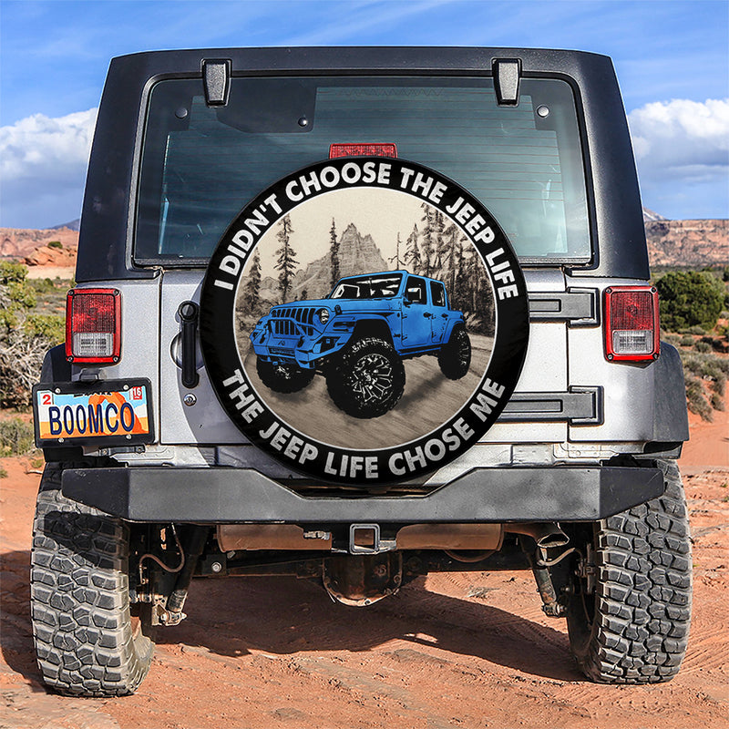 The Jeep Life Chose Me Blue Jeep Car Spare Tire Covers Gift For Campers Nearkii